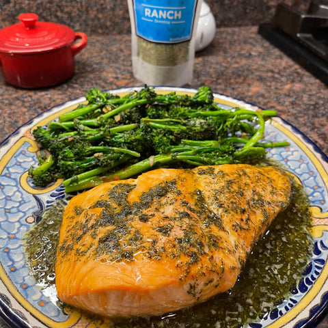 Salmon with a Lemon Ranch Sauce